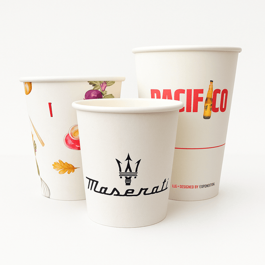 Custom Coffee Cups - Single Wall (Compostable) - Exposurepack - Custom packaging by Exposurepack
