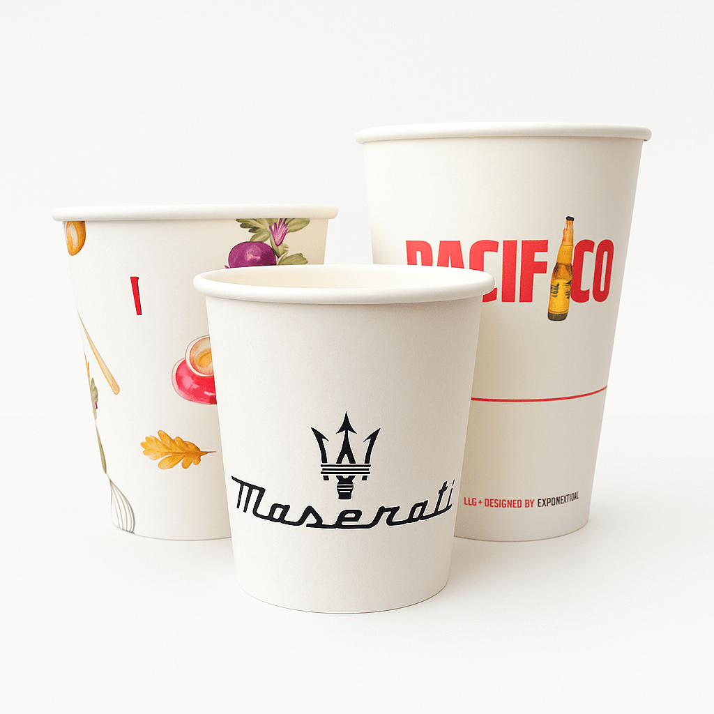 Custom Coffee Cups - Single Wall (Compostable) - Exposurepack